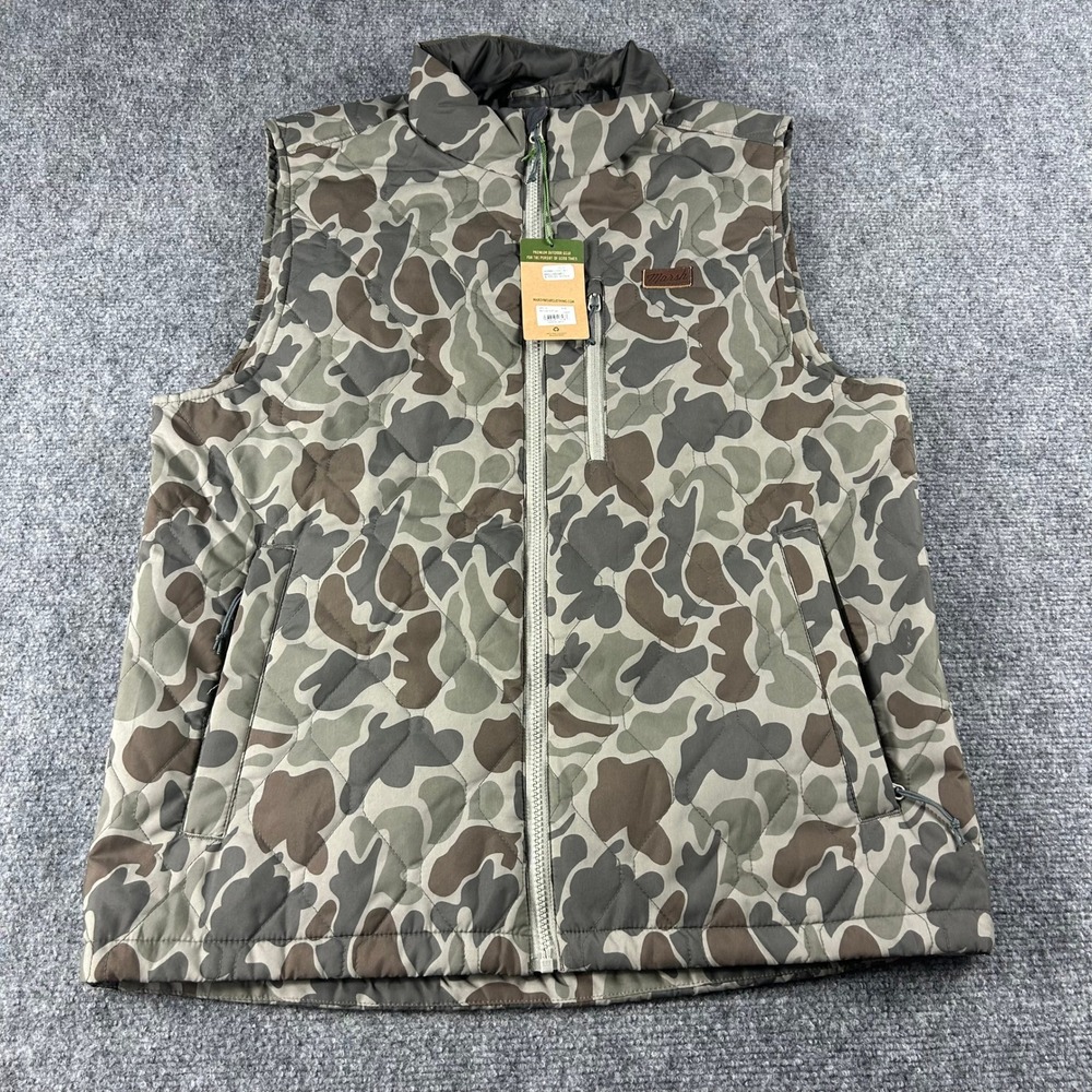 Marsh Wear Barnwell Puff Vest Mens L Camo Quilted Full Zip Hunting Fishing New